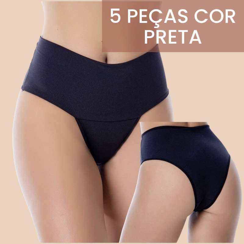 Kit 5 Calcinhas Shape Turbo e Zero Barriga